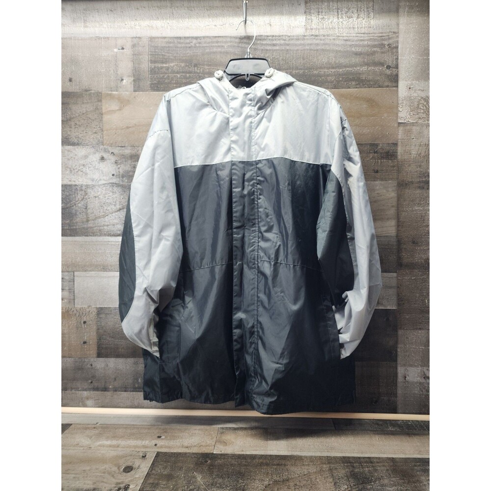 Men's XL Mark Russo Gray Black LS Zipper Mesh Lined Windbreaker Jacket